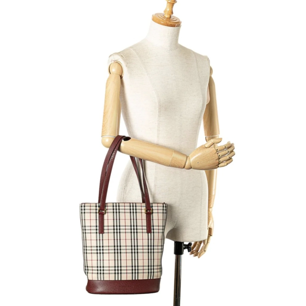 Burberry Nova Check Bucket Tote Bag with COA
